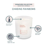 Scented Candle With Essential Oils And Fragrance-Infused Coconut-Soy Blend Wax - Burns Up To 40 Hours - Comes In A Jar - Non Toxic - Signature Collection Candle - Chasing Rainbows