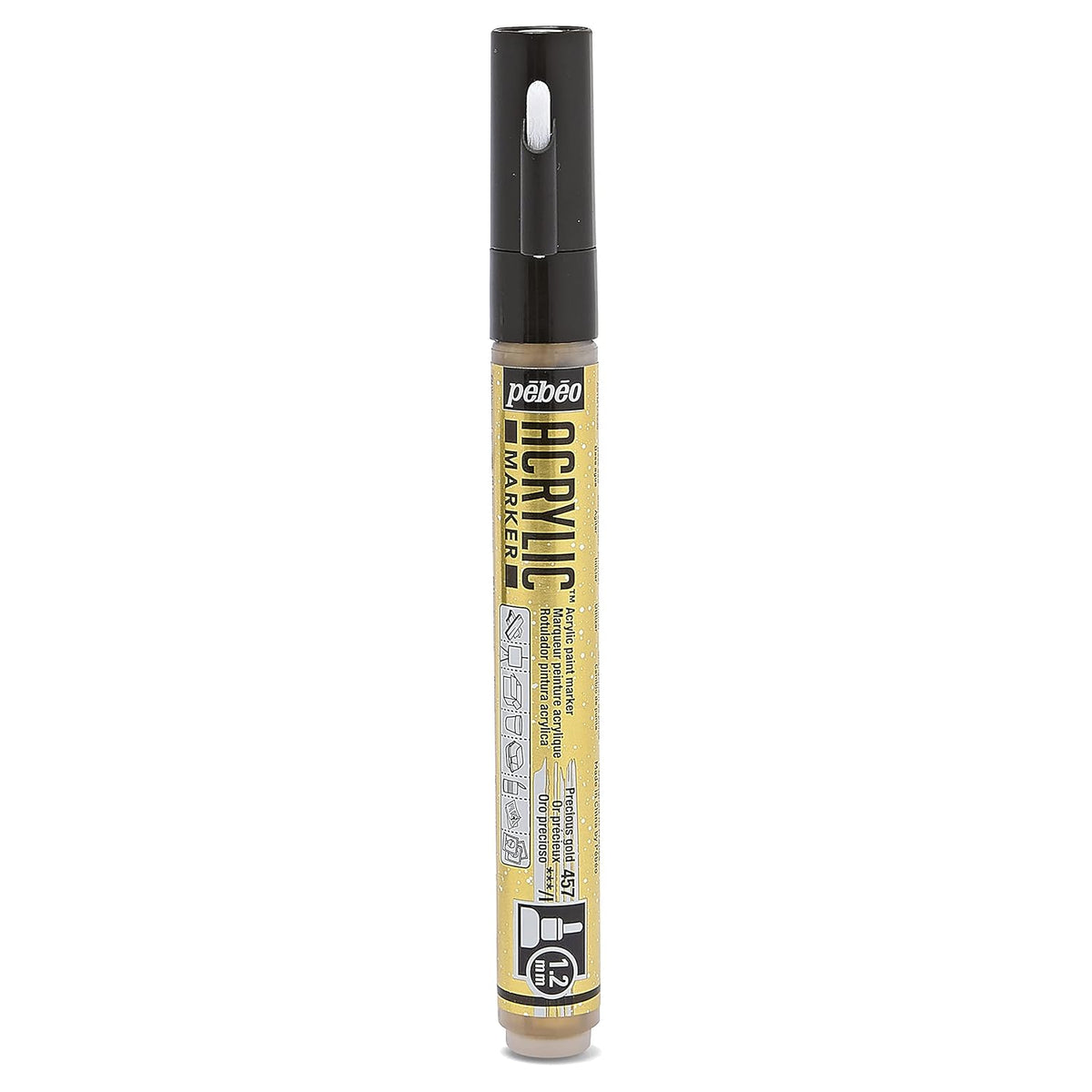 Pebeo Acrylic decoMarker 1.2mm Fine Round Tip Precious Gold, 1.2 mm