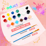 48 Pcak Mini Acrylic Paint Set Includes 24 Pcs Paint Brushes And 12 Colors Acrylic Paints Strip For Kids Classroom Painting Supplies Art Craft Coloring