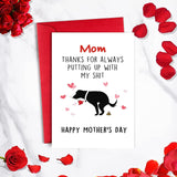 Happy Dog Mom Gifts For Women, Rude Mothers Day Card For Dog Mom, First Pet Mother’S Day Card For Her, Hilarious Mother’S Day Card Gift From Dog