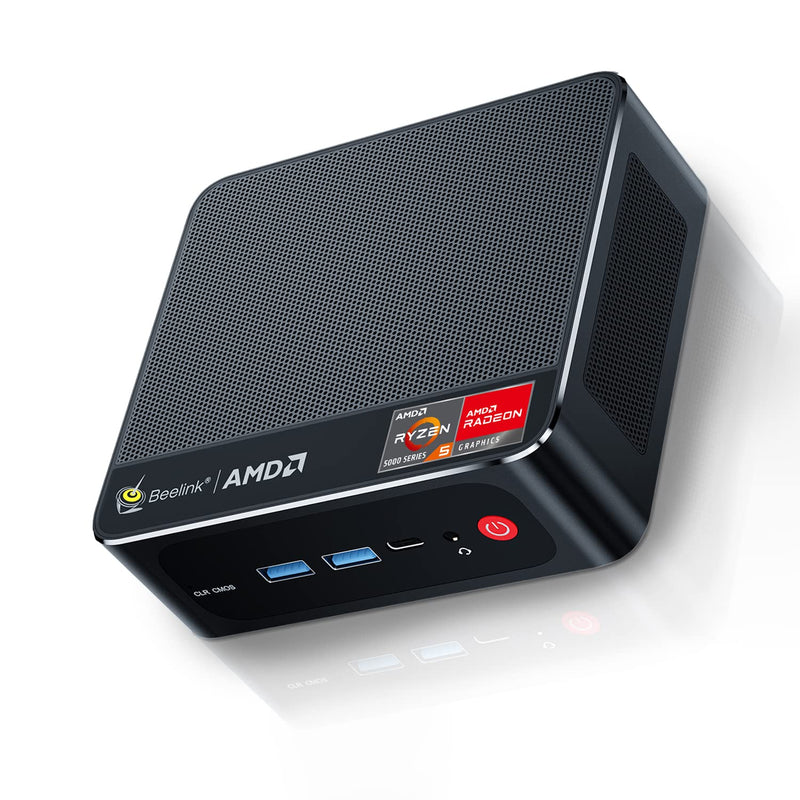 Beelink Mini PC,AMD Ryzen 5 5600H(6C/12T,up to 4.2 GHz),Mini Computer 16GB DDR