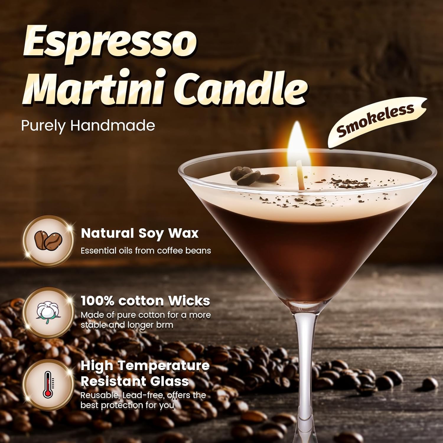 Espresso Martini, Martini Candle Unique Gifts For Women, Enjoy Your Espresso Martini Decor, The Ideal Espresso Martini Gift, Coffee Candle, Unique Gift For Scented Candles Enthusiasts