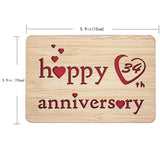 Wooden 34Th Anniversary Card,Handmade Wedding Anniversary Greeting Cards,34Th Anniversary Card For Her,Him,Husband,Wife