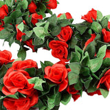 5 Pcs Flower Garland Artificial Rose Floral Garland Flower Vine With Flowers Garlands Decorations Floral Decor (Red)