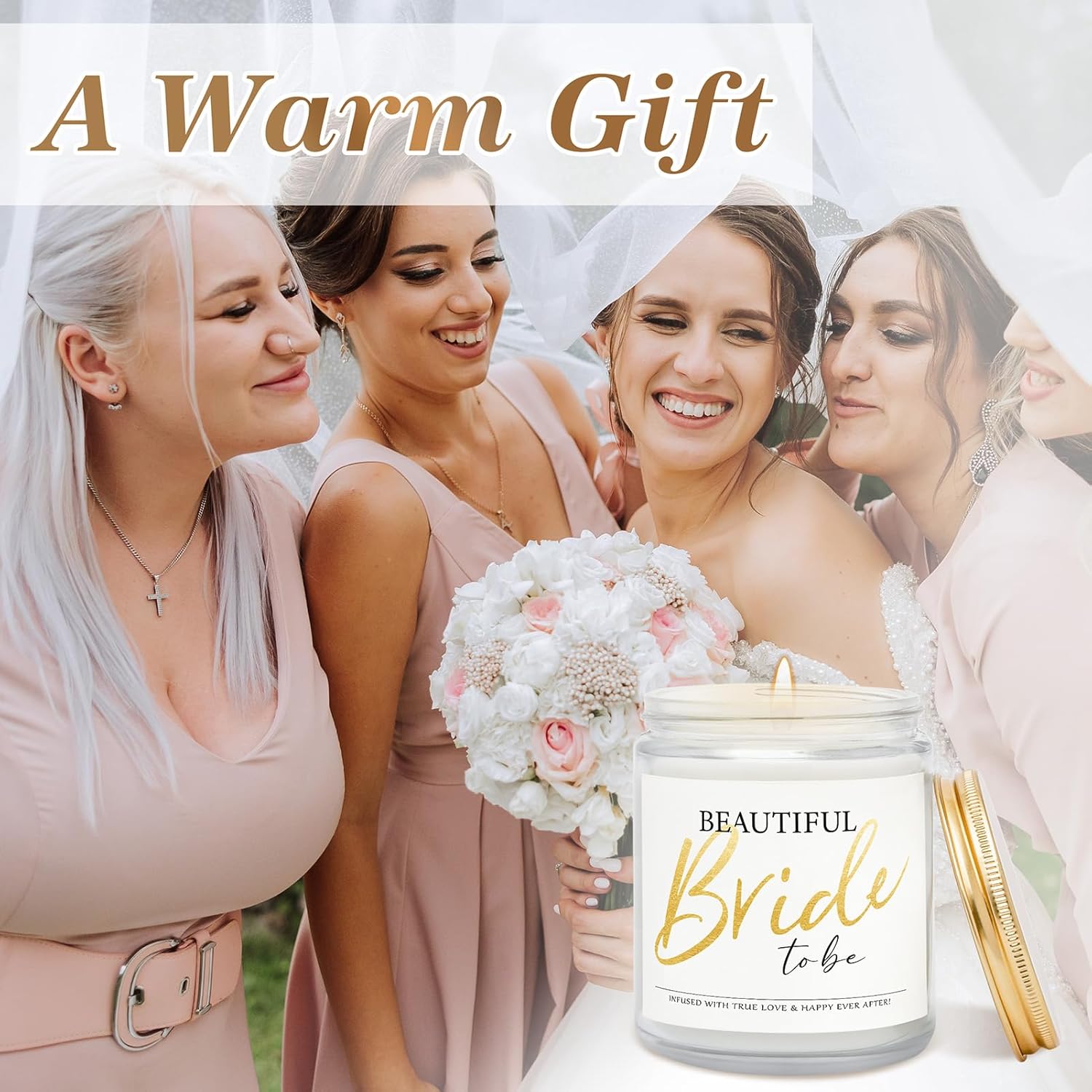 Bride To Be Gifts, Bachelorette Gifts For Bride - Lavender Scented Candle, Bridal Shower Engagement Wedding Gift For Her Women
