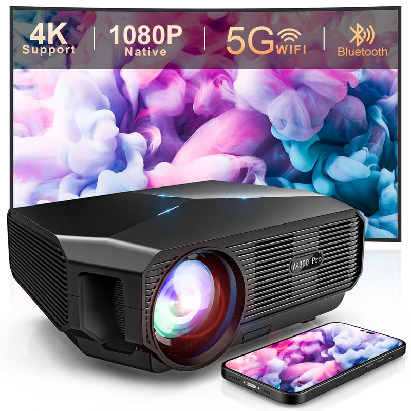 Projector With 5G Wifi And Bluetooth 13000L Full Hd 1080P Outdoor Portable Vid