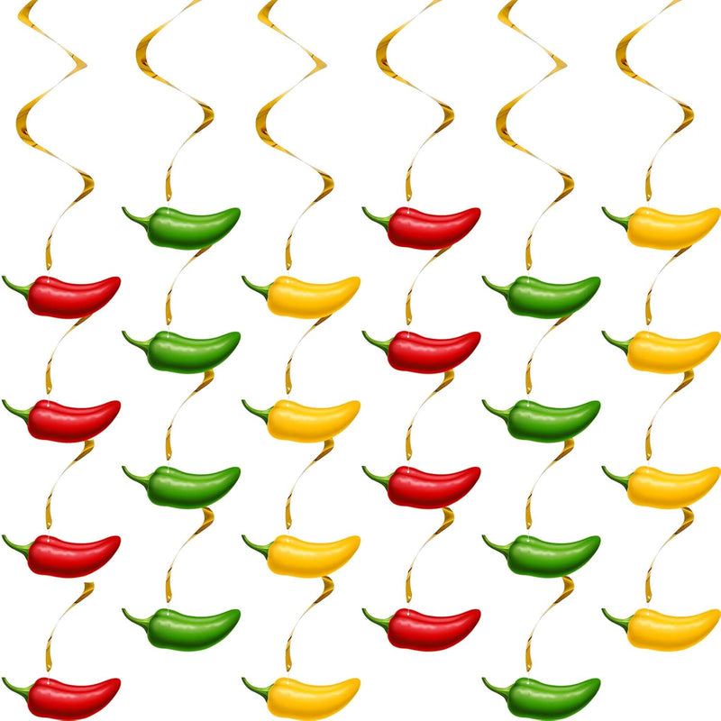 30 Pieces Chili Pepper Whirls Cinco De Mayo Pepper Decorations For Fie