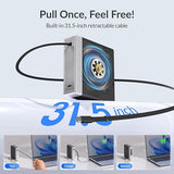 140W Retractable USB C GaN Charger Block 2 Port Fast Laptop Wall Charger