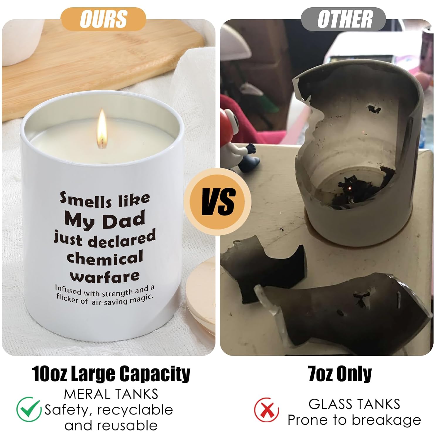 Gifts For Dad, 10Oz Funny Dad Gifts From Daughter Son, Birthday Gift For Father Daddy Bonus Stepdad New Father In Law Best Dads Gift Ever Present Sandalwood Scented Candle