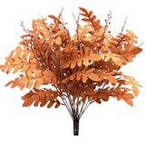 3Pcs Artificial Fall Eucalyptus Leaves Stem Plants Brown Fake Leaves Autumn Greenery Branches Silk Faux Foliage Diy Stems For Wedding Kitchen Garden Patio Vase Table Centerpieces Decor