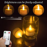 Rechargeable Tea Lights With Remote, Led Candles Flickering Flameless Tealights Candles, Battery Operated Candles For Home Restaurant Hotel Party Halloween Decorations, 12 Pack