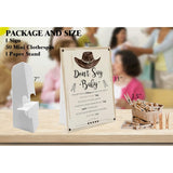 Cowboy Don'T Say Baby Game ?1 Sign And 50 Mini Natural Clothespins?Don'T Say Baby Baby Shower Game, Baby Shower Decorations, Baby Shower Games Gender Neutral, Rustic Country Western Baby Shower (Ds13)