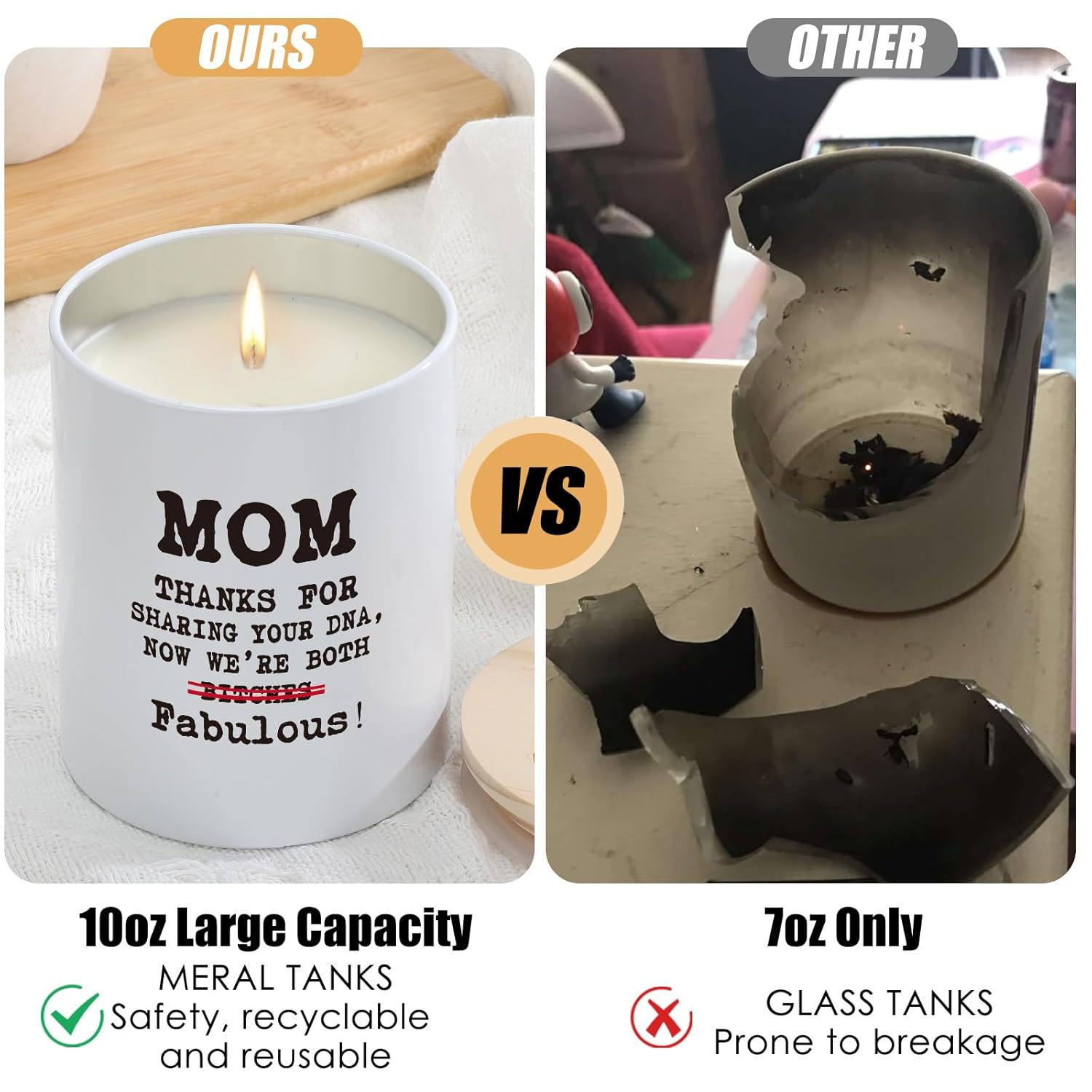 Mom Gifts From Daughter Son, 10Oz Birthday Thank You Gifts For Mother Mama Bonus Stepmom New Mom Mother In Law Best Moms Ever Gift Present Lavender Scented Candle Mom'S Dna