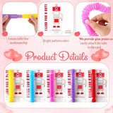 50 Sets Valentine‘S Day Cards With Pop Tubes Valentines Party Gifts Cards Stress Relief Fidget Gifts For Non Candy Exchange