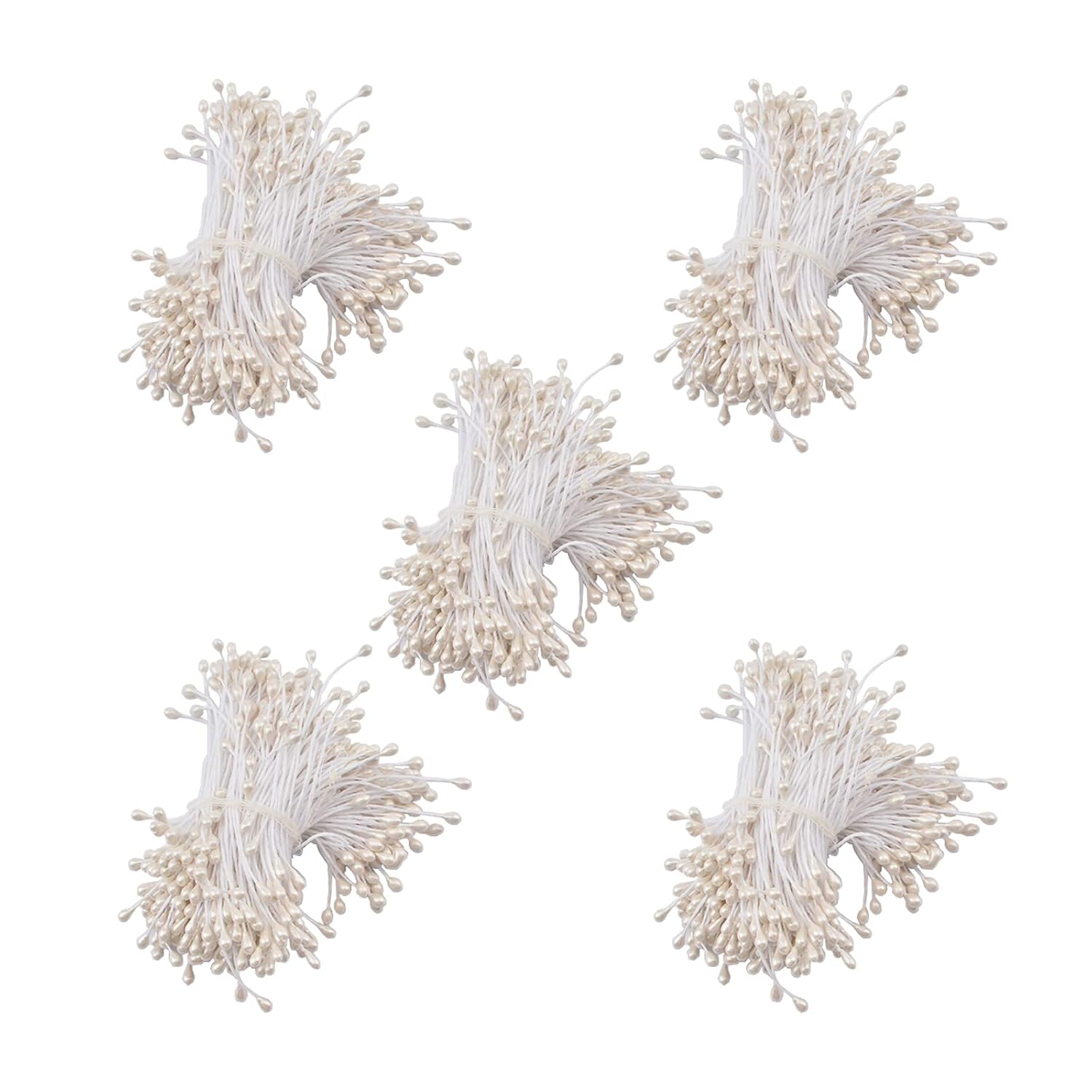 Stamens For Crafts, 1800 Pcs Stamens For Artificial Flowers Diy Wedding Party Home Scrapbook Decoration,White