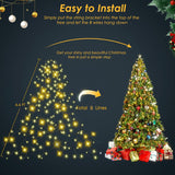 Christmas Tree Lights Indoor Outdoor, 280 Led Christmas String Lights 6.6Ft X 8 Lines With 8 Modes & Timer, Waterproof T