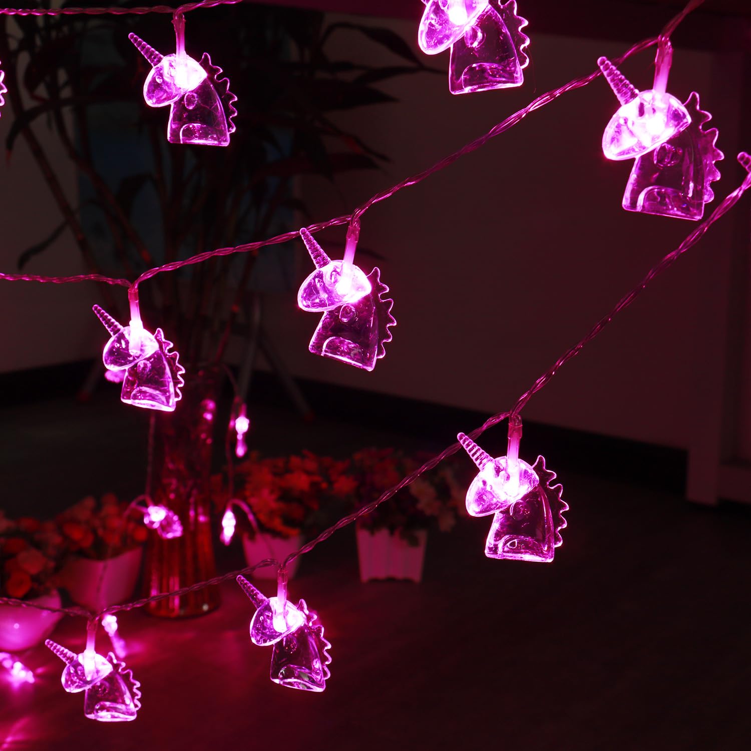 30Led 16Ft Unicorn String Lights Battery Operated,Unicorn Birthday Decorations Fairy Lights With Remote For Kids Tent Gi