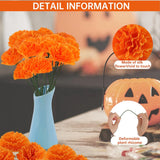 50Pcs Artificial Marigold Flower Heads, Silk Marigold Heads Bulk Fake Flowers For Dia De Los Muertos Decor Diy Marigold Garland Day Of The Dead Decorations