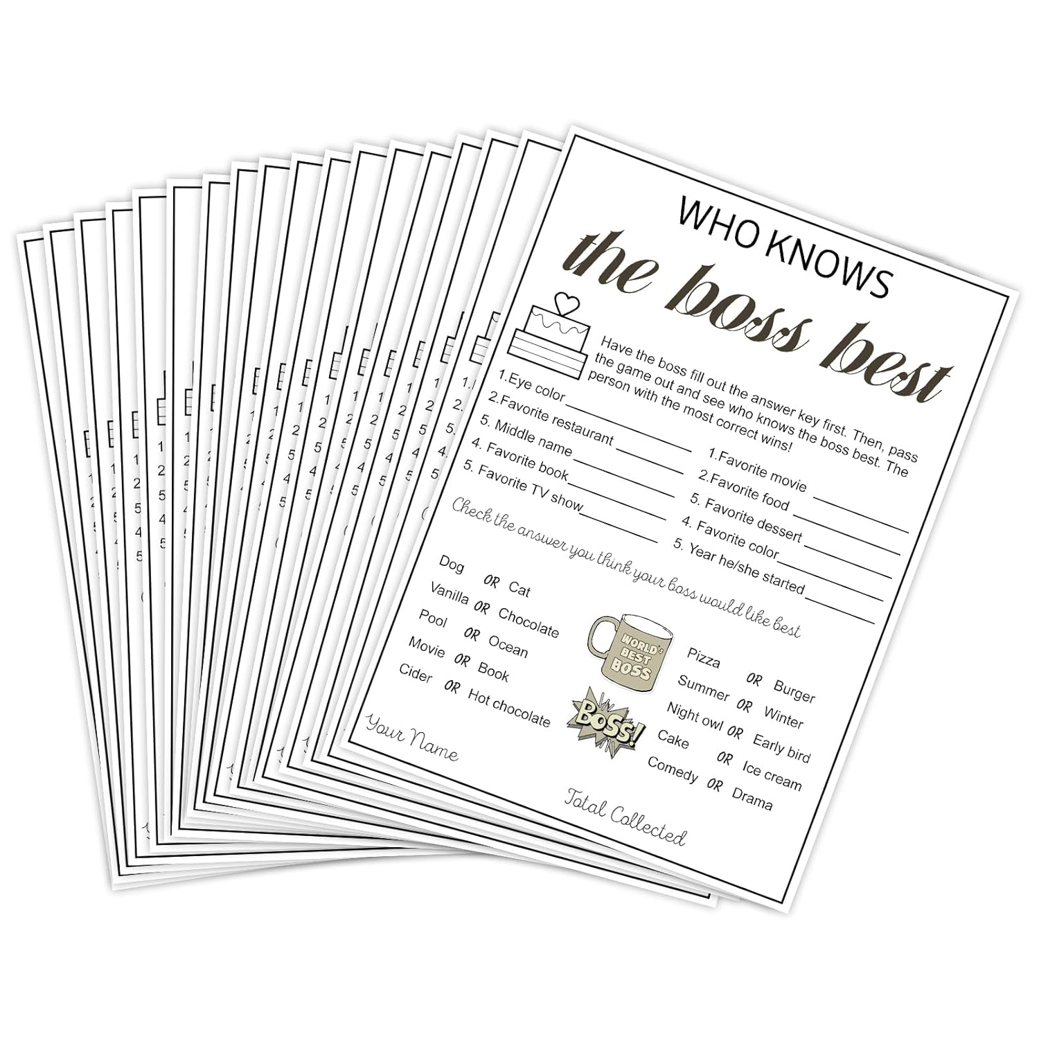 Office Party Games Card For Women Men Boss Day Gifts Team Building Games Card Leadership Brithday Coworkers Gift Who Knows The Boss Best