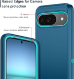 Pixel 9/9 Pro Case, 3-Layer, Shockproof, Dust/Drop Proof, Heavy Duty, Turquoise