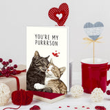 Cute Cat Valentines Day Card, Funny Valentines Day Card For Cat Lover, Lovely Anniversary Cards For Man Woman, You'Re My Purrrson