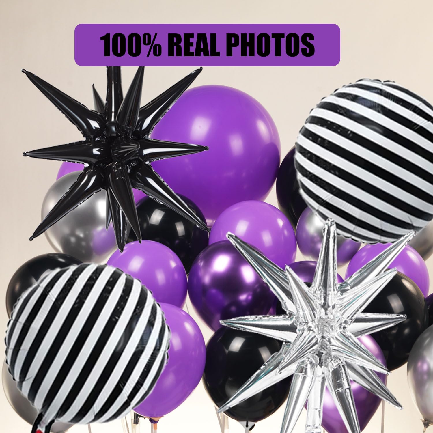 Black Purple Silver Balloon Garland Kit Gothic Purple Balloon Arch For Nightmare Vampirina Party Decorations Backdrop Halloween Christmas Gothic Birthday Party Supplies Lavender Decor
