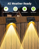 8 Pack Solar Fence Lights RGB Waterproof LED Spot Lens Deck Step Patio Wall Lights