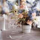 4Pcs Clear Acrylic Wedding Signs For Ceremony And Reception, 5X7 Inch Modern Wedding Signage, Guest Book Sign, Cards And Gifts Sign, Favors Please Take One Sign, In Loving Memory Sign, Wedding Reception Decor