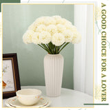 50 Pcs Artificial Flowers Chrysanthemum Ball Fake Flowers Lifelike Artificial Chrysanthemum Ball For Diy Wedding Bouquets Bridal Shower Table Centerpieces Home Kitchen Garden (White)