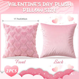 Valentine’S Day Heart Pillow Covers 18X18 Set Of 2 – Soft Plush Faux Fur Jacquard Throw Pillow Cases, Love Heart Cushion Covers For Sofa Couch Bedroom Holiday Home Decor