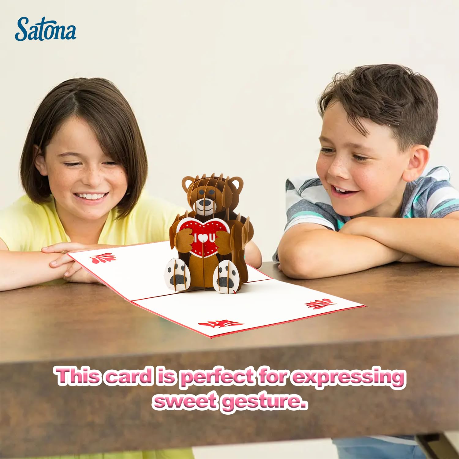 3D Pop-Up Greeting Card, Teddy Bear Holding Heart Design, Includes Premium Envelope, Perfect For Birthdays, Anniversaries, Love Notes, Or Special Occasions
