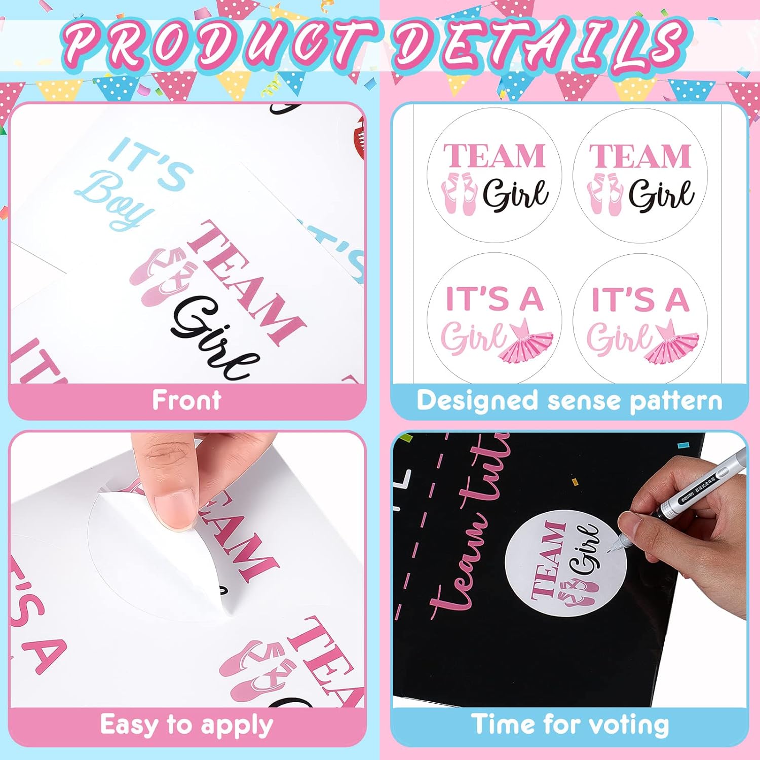 Touchdowns Or Tutus Gender Reveal Poster Sign Party Supplies Decorations Boy Or Girl With 72 Pcs Gender Reveal Stickers For Summer Baby Shower Gender Reveal Decorations (Touchdowns Or Tutus)