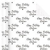 Birthday Wrapping Paper For Men - Mini Roll - 17 Inch X 16.5 Feet - Happy Birthday Handsome Design For Special Friend, Boyfriend, Husband
