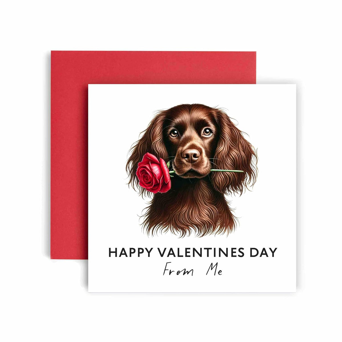 Valentines Card From The Dog – Cocker Spaniel Brown - Happy Valentines To Dog Mum And Dog Dad – Dog Best Friend (Cocker Spaniel Brown)
