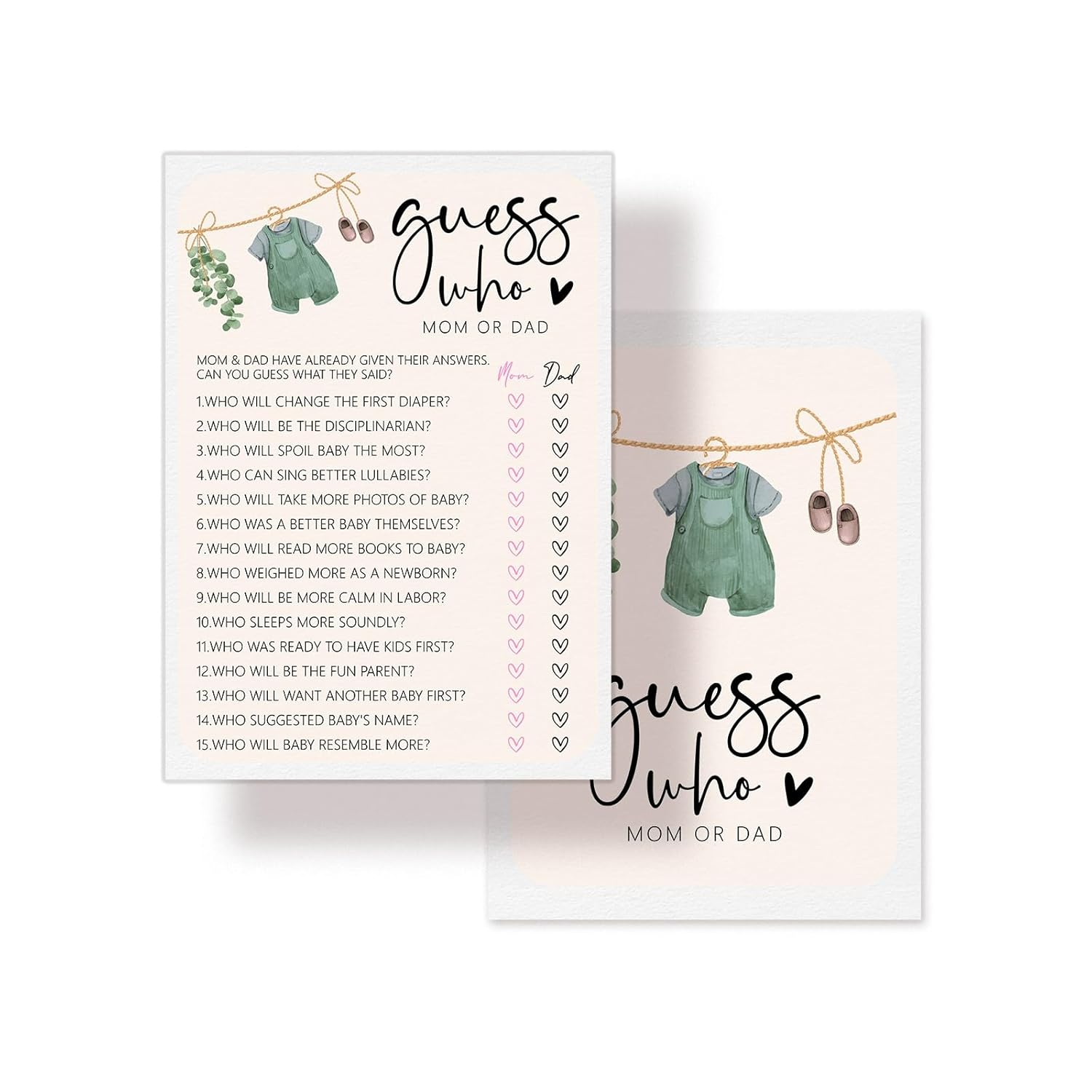 Hilarious Baby Shower Games, Locally Grown Who Mom Or Dad Game Cards, Farmer'S Market Baby Shower Decorations Favors Ideas -30 Pcs, 5X7 In - G07