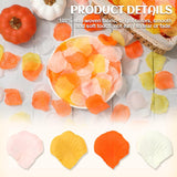 4000Pcs Fall Thanksgiving Artificial Floral Petals Orange Pink Yellow Ivory Scatter Fabric Flowers For Autumn Bridal Shower Romantic Night Wedding Aisle Table Centerpieces Decoration