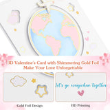 Romantic Valentine'S Day Card - Sliding Design Anniversary Card With Envelope Gold Foil Romantic Birthday Sweetest Day Gift For Her Him - Let'S Go Everywhere Together