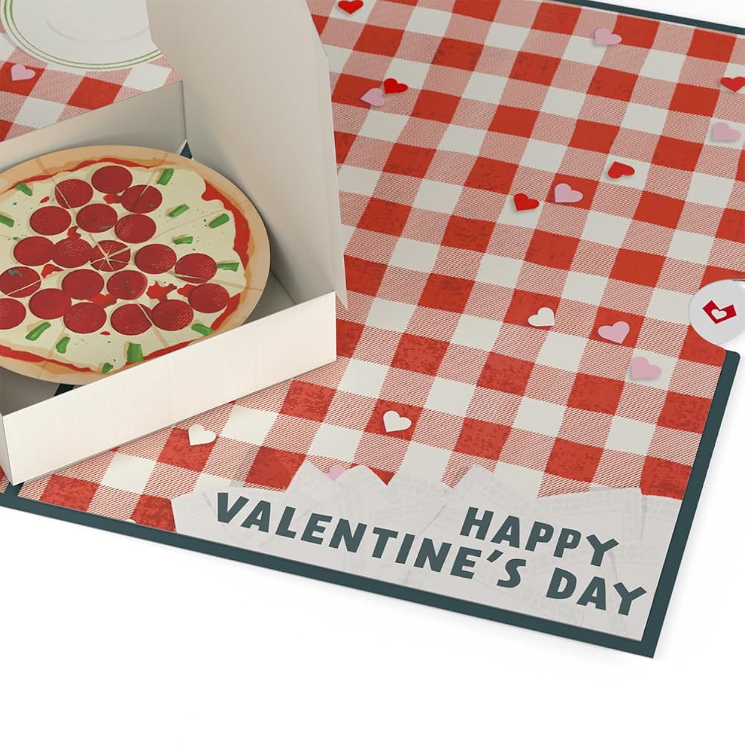 Valentines Day Card For Her, Him - 3D Romantic Greeting Pop-Up Cards - You'Ve Stolen A Pizza My Heart - 5" X 7" - Blank Notecard & Envelope Included