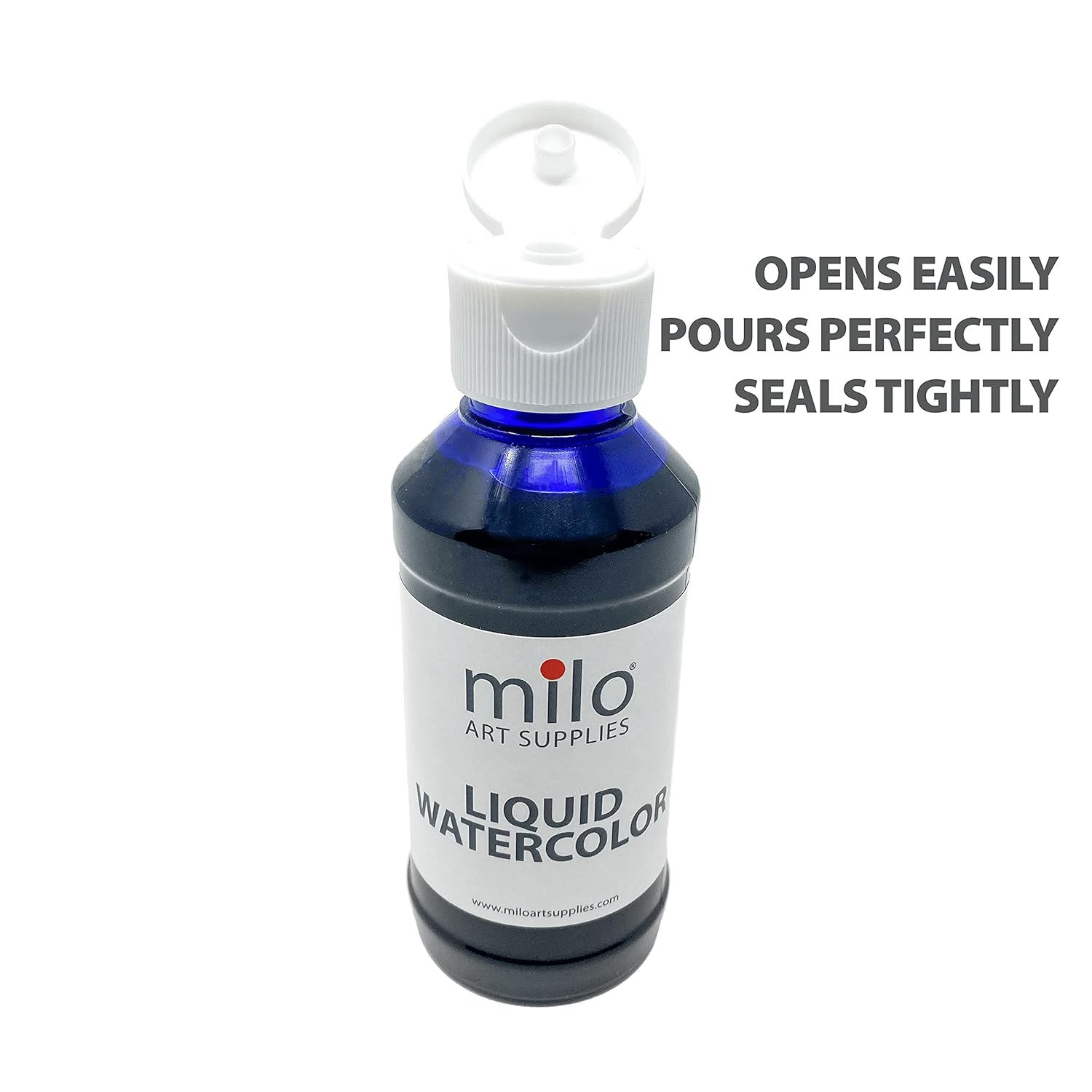 milo Liquid Watercolor Paint Set of 8 Colors | 4 oz Bottles | Washable, Safe and Non-Toxic | Made in USA | Arts & Crafts Paints for School Supplies and Painting Set | Easy to Pour Fluid Bottles