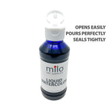 milo Liquid Watercolor Paint Set of 8 Colors | 4 oz Bottles | Washable, Safe and Non-Toxic | Made in USA | Arts & Crafts Paints for School Supplies and Painting Set | Easy to Pour Fluid Bottles