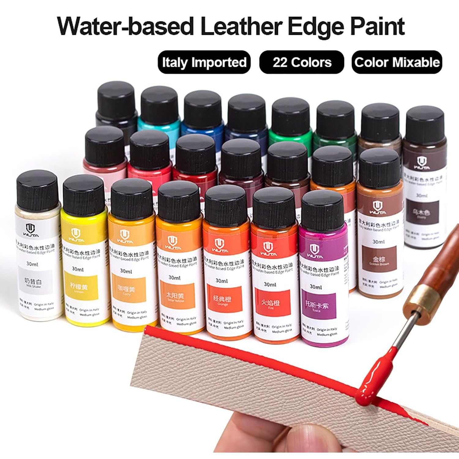 30Ml Professional Leather Edge Paint Oil Dye Edge Dressing Color Coats Leather Finish Supplies (Bamboo Green ;30Ml)