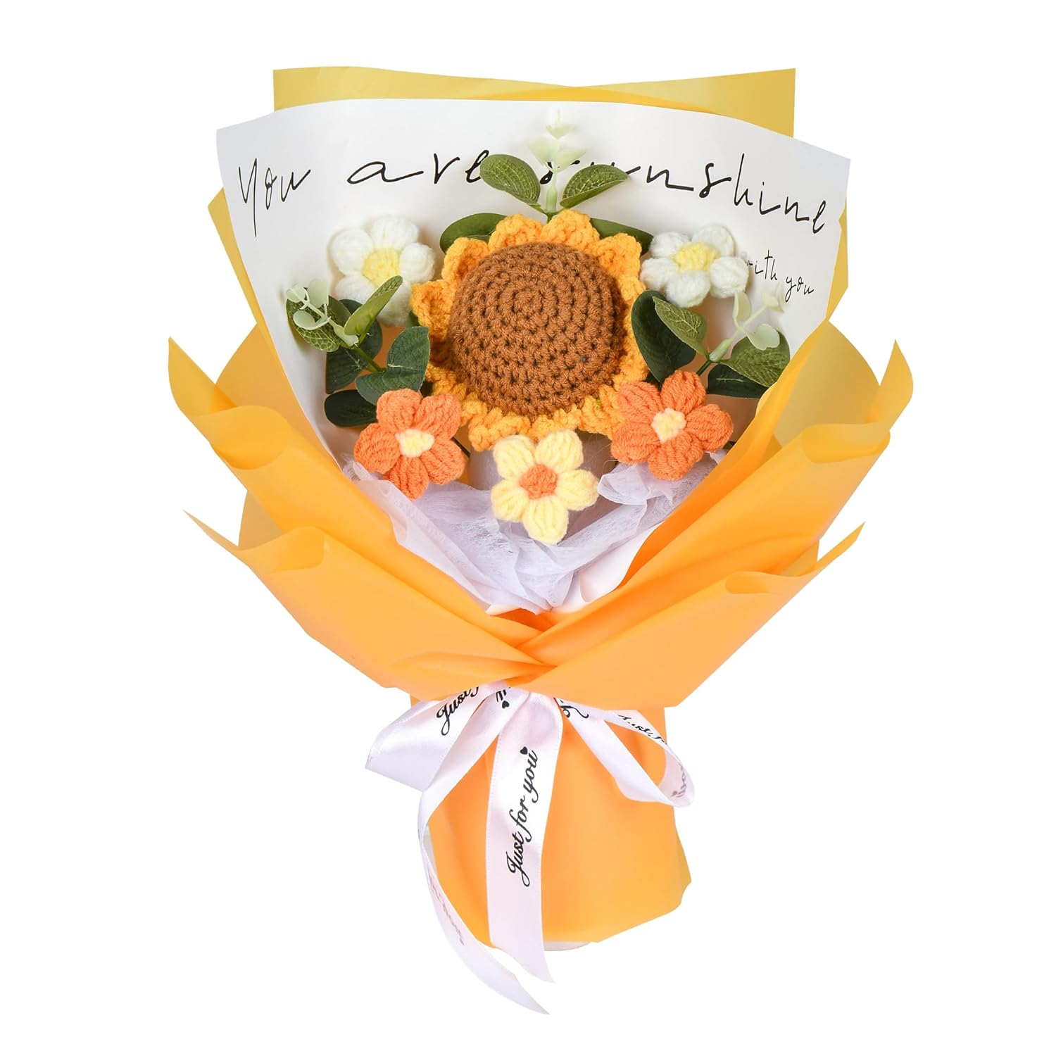 Crochet Flower Bouquet Crochet Flowers Gifts For Women Handmade Ideal For Mom Wife Best Friend Girlfriend Suitable For Anniversary Graduation Wedding Home Decor