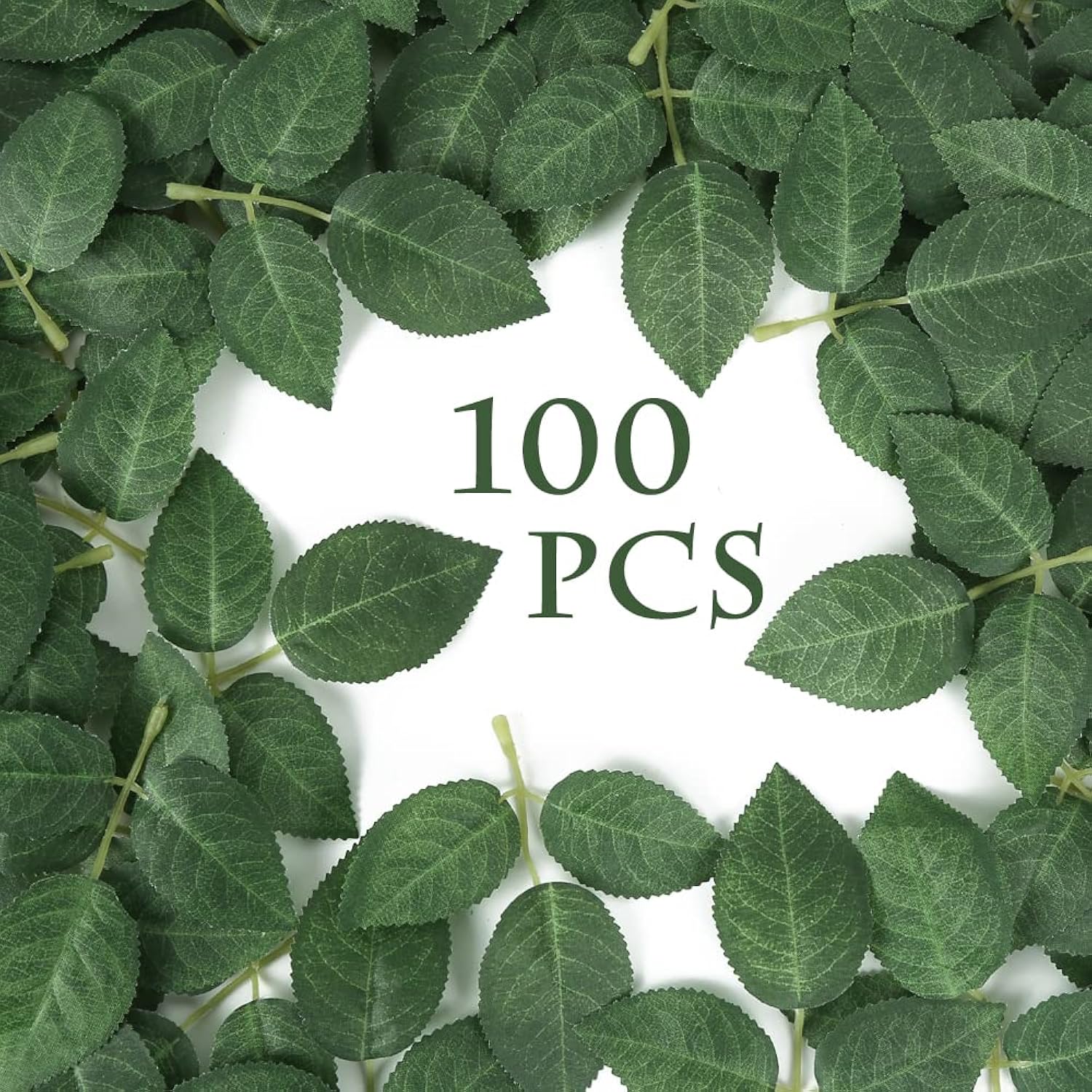 100Pcs Bulk Fake Leaves Greenery Leaves Artificial Fake Rose Flower Leaves For Diy Wedding Bouquets Centerpieces Party Decorations