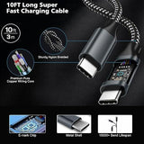 2 Pack 45W USB C Fast Charger with 10FT Type C Cable for Samsung Galaxy iPhone