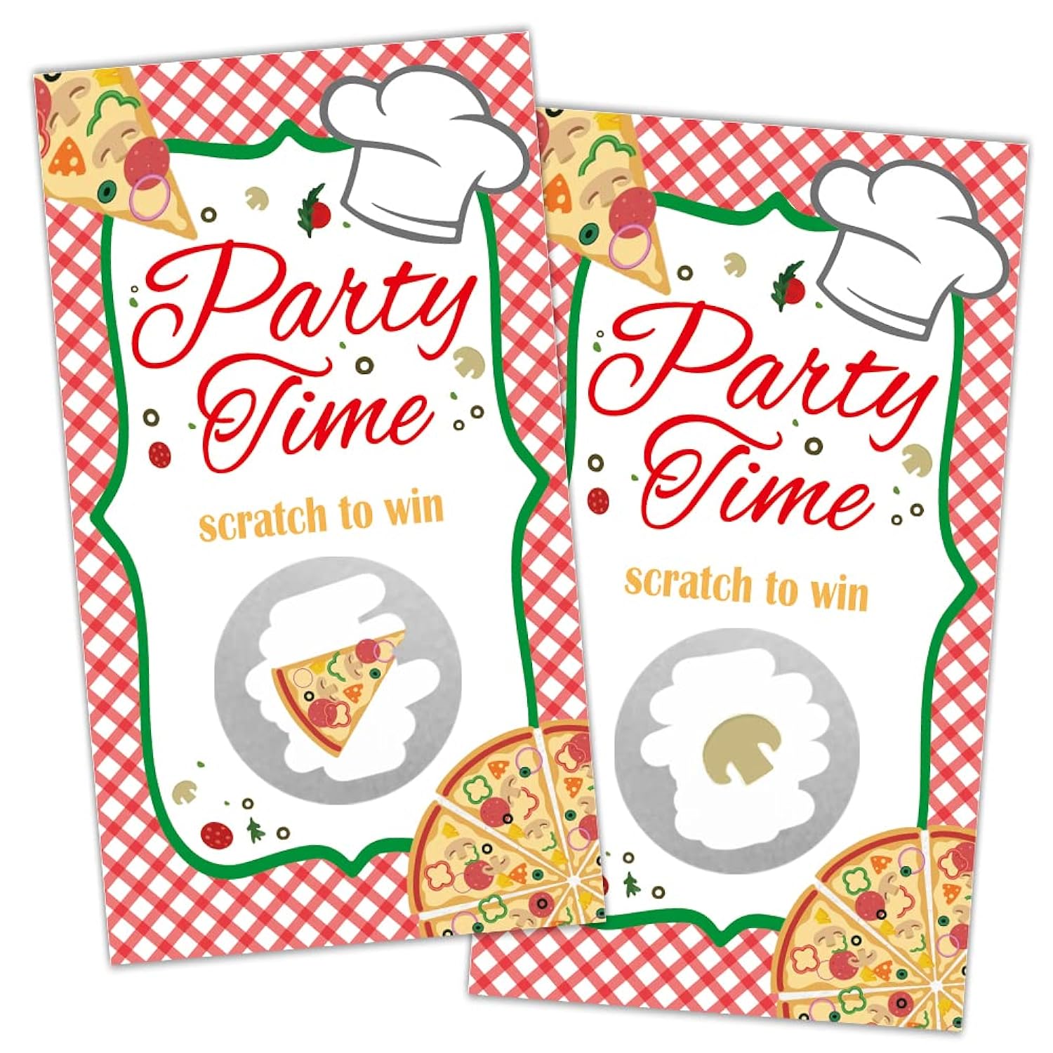 Pizza Party Scratch Off Game Cards?32 Pcs? Wedding Bridal Baby Shower Scratch Off Cards Activity For Christmas Thanksgiving Raffle Tickets Family Holiday Games Supplies For Kids Adults