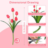 18.9 "Large Red Imitation Tulip Artificial Flowers, 15-Piece Pack. Perfect For Spring Weddings, Valentine'S Day, Easter, Mother'S Day, And Elegant Home And Table Vase Arrangements.