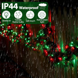 Christmas Lights 50Ft 200 Count Incandescent Bulbs Red And Green Mini Lights With Green Wire For Christmas Tree, Garland