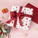 Valentine’S Day Wrapping Paper Red Heart Foil Mini Roll Gift Wrap For Women Girls Mother'S Day Anniversary Birthday Wedding 17 Inch X 33 Feet