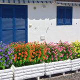 8 Bundles Outdoor Artificial Fake Flowers Uv Resistant No Fade Boxwood Faux Plastic Plants For Garden Patio Porch Window Box Home Wedding Farmhouse Décor (Orange Red)