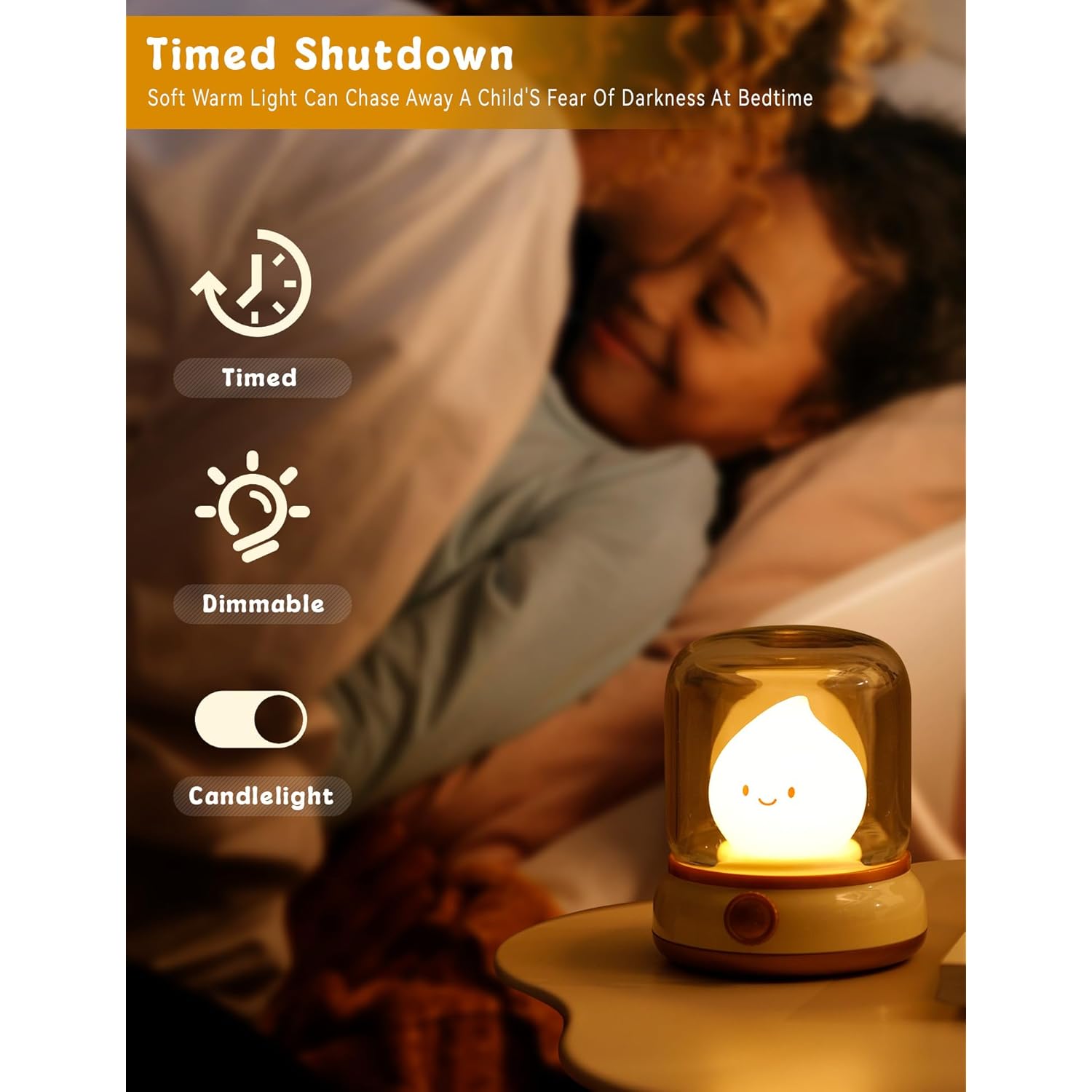 Cute Ghost Campfire Lamp, Halloween Decor,Kids Night Light?Adjustable Dimmable Rechargeable Night Light For Kids, Girls, Boys Gifts,Halloween,Christmas Decorations